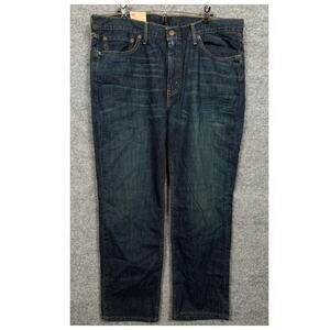Levi's Mens W38 L30 514 Straight Leg Slim Fit Jeans Blue Cotton Mid Rise Pockets